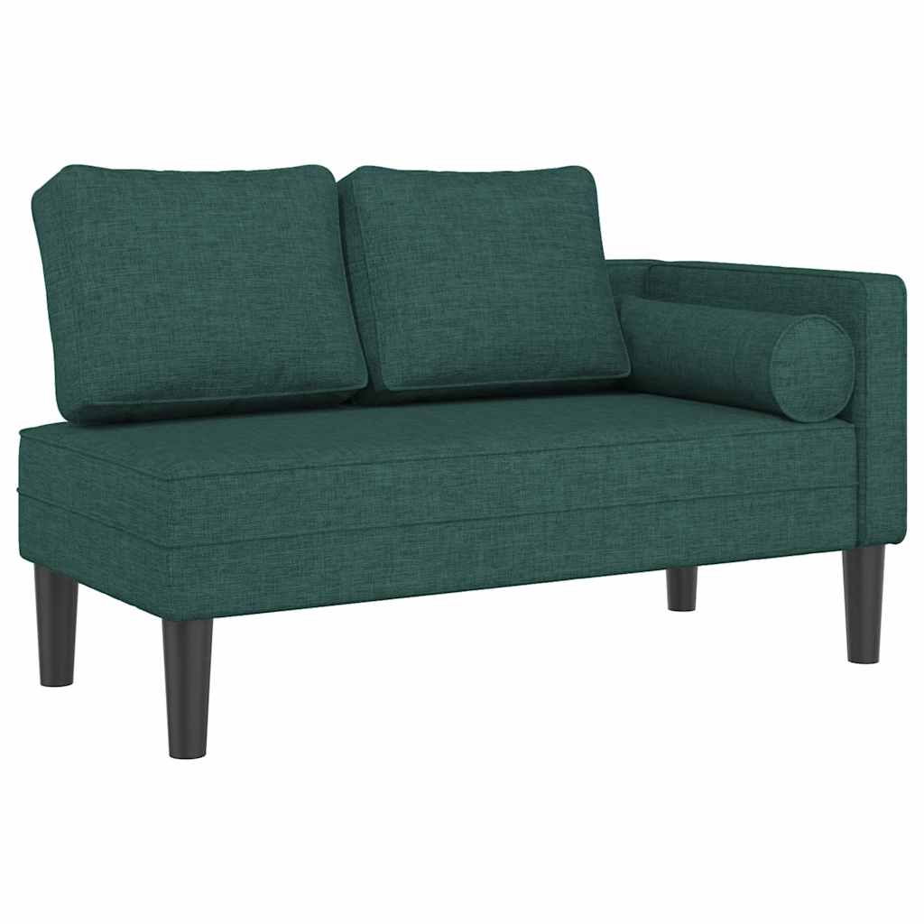 vidaXL Chaise longue met kussens stof lichtgrijs