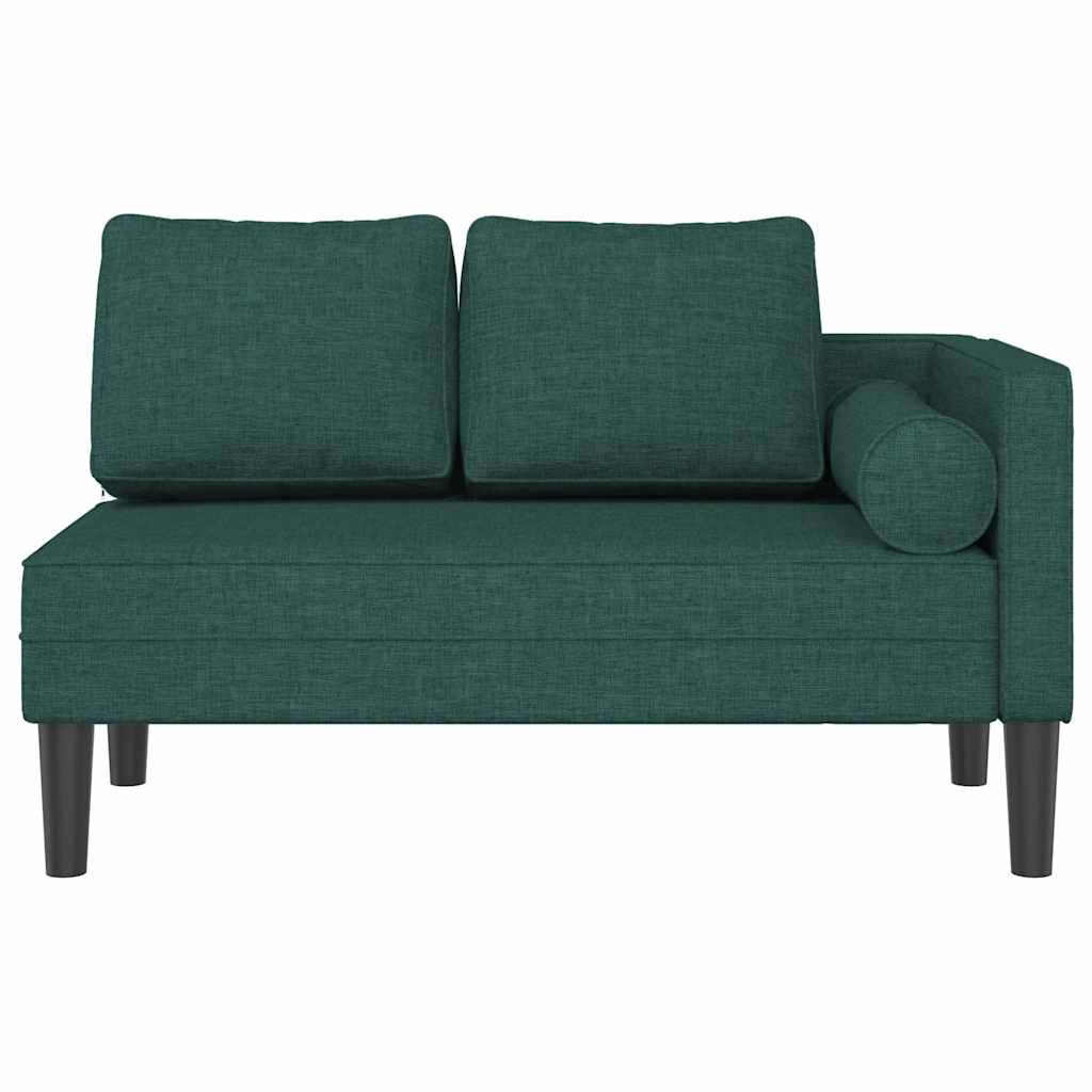 vidaXL Chaise longue met kussens stof lichtgrijs