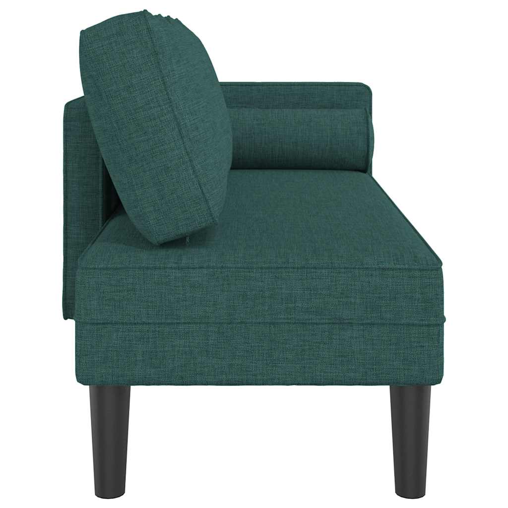 vidaXL Chaise longue met kussens stof lichtgrijs