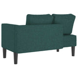 vidaXL Chaise longue met kussens stof lichtgrijs