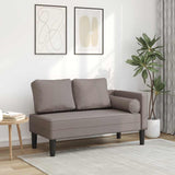 vidaXL Chaise longue met kussens stof lichtgrijs