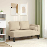 vidaXL Chaise longue met kussens stof lichtgrijs