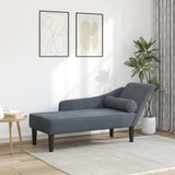 vidaXL Chaise longue met kussens fluweel blauw