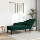 vidaXL Chaise longue met kussens fluweel blauw
