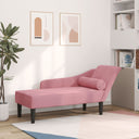 vidaXL Chaise longue met kussens fluweel blauw