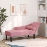 vidaXL Chaise longue met kussens fluweel blauw