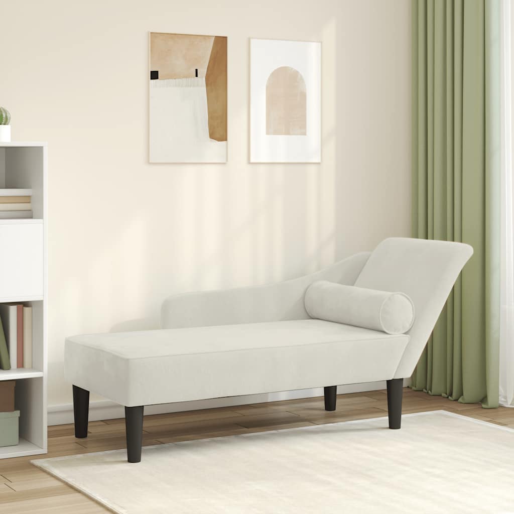 vidaXL Chaise longue met kussens fluweel blauw