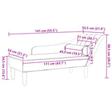 vidaXL Chaise longue met kussens stof lichtgrijs