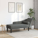 vidaXL Chaise longue met kussens stof lichtgrijs