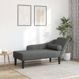 vidaXL Chaise longue met kussens stof lichtgrijs