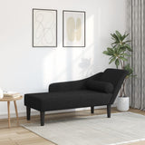 vidaXL Chaise longue met kussens stof lichtgrijs