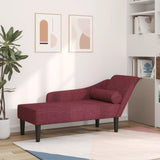 vidaXL Chaise longue met kussens stof lichtgrijs