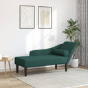 vidaXL Chaise longue met kussens stof lichtgrijs