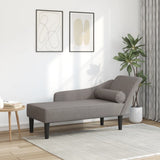 vidaXL Chaise longue met kussens stof lichtgrijs