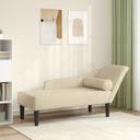 vidaXL Chaise longue met kussens stof lichtgrijs
