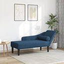 vidaXL Chaise longue met kussens stof lichtgrijs