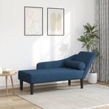 vidaXL Chaise longue met kussens stof lichtgrijs