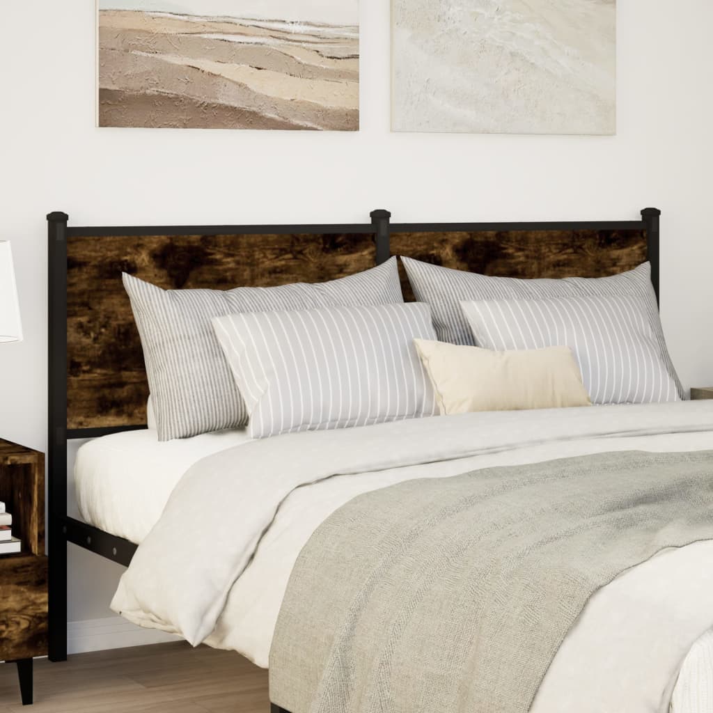 vidaXL Replacement Headboard 75 cm Engineered Wood and Steel Smoked Oak