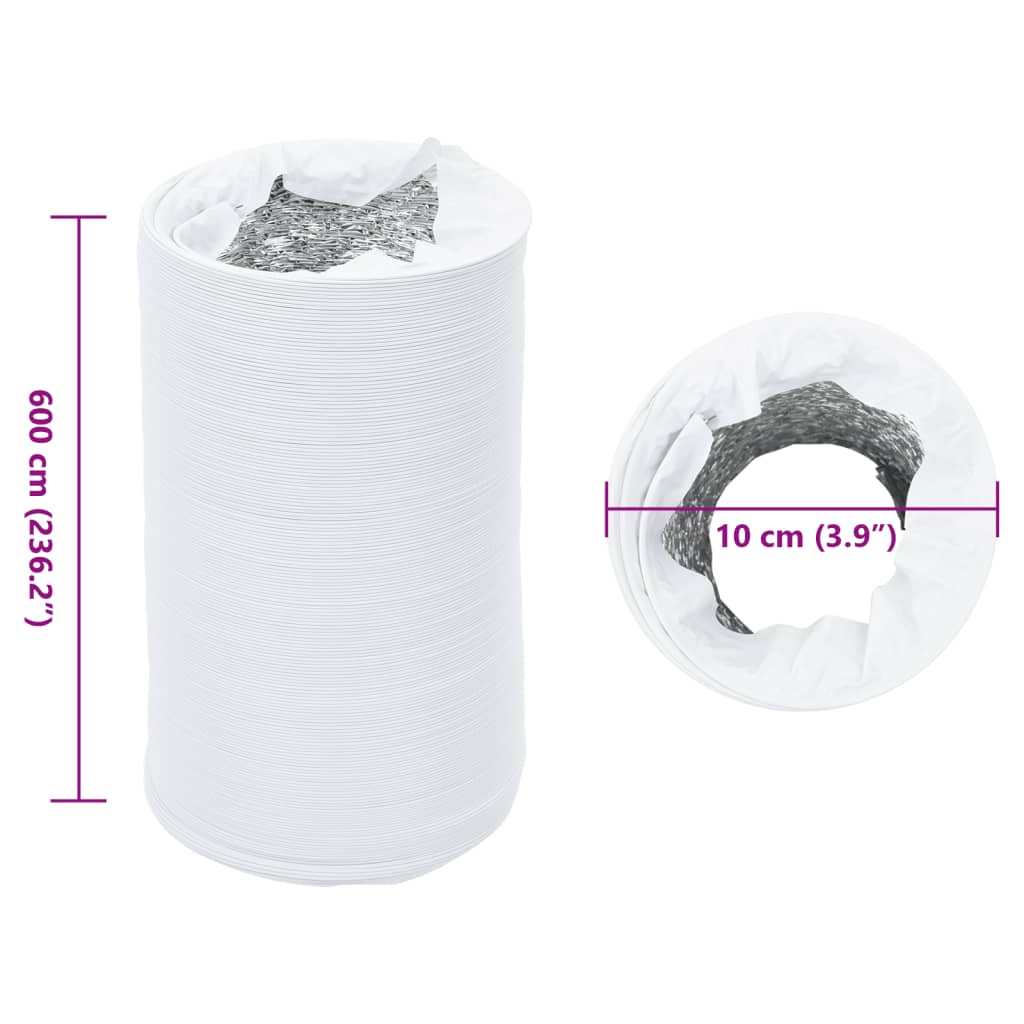 vidaXL Ventilatieslang Ø10 cm 6 m aluminium en PVC