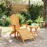 vidaXL Adirondack Garden Chair with Ottoman Solid Teak Wood