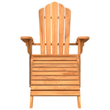 vidaXL Adirondack Garden Chair with Ottoman Solid Teak Wood