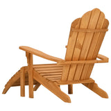 vidaXL Adirondack Garden Chair with Ottoman Solid Teak Wood