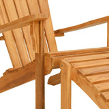 vidaXL Adirondack Garden Chair with Ottoman Solid Teak Wood
