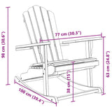 vidaXL Adirondack Rocking Chair Solid Teak Wood