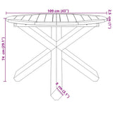 vidaXL Tuintafel Ø109x74 cm massief teakhout