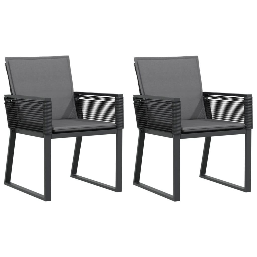 vidaXL Tuinstoelen 2 st poly rattan zwart