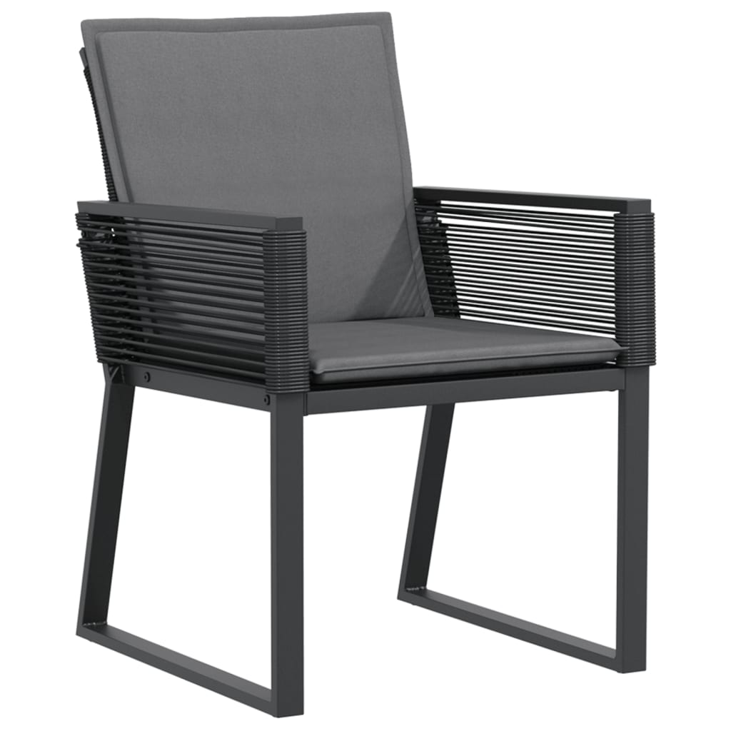 vidaXL Tuinstoelen 2 st poly rattan zwart