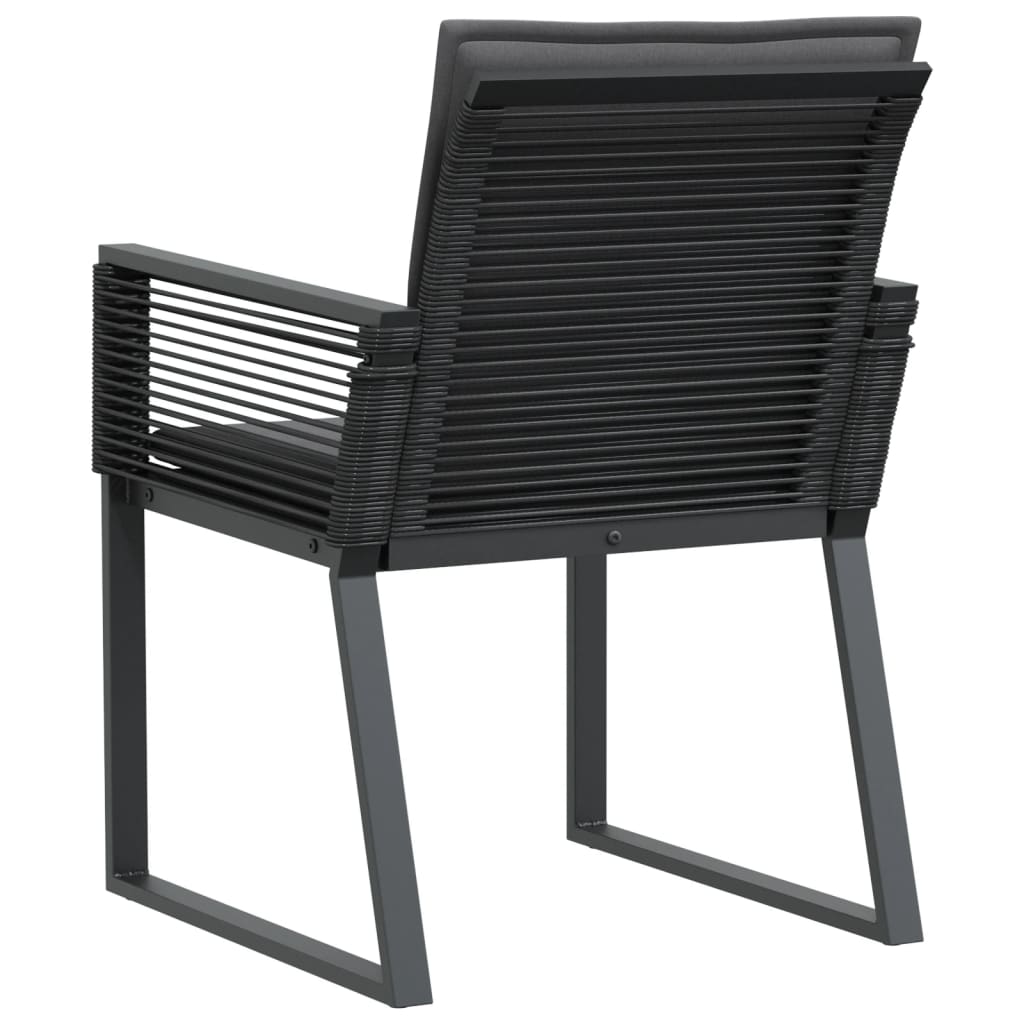 vidaXL Tuinstoelen 2 st poly rattan zwart