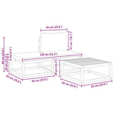 vidaXL Tuintafel 65x65x29 cm massief acaciahout