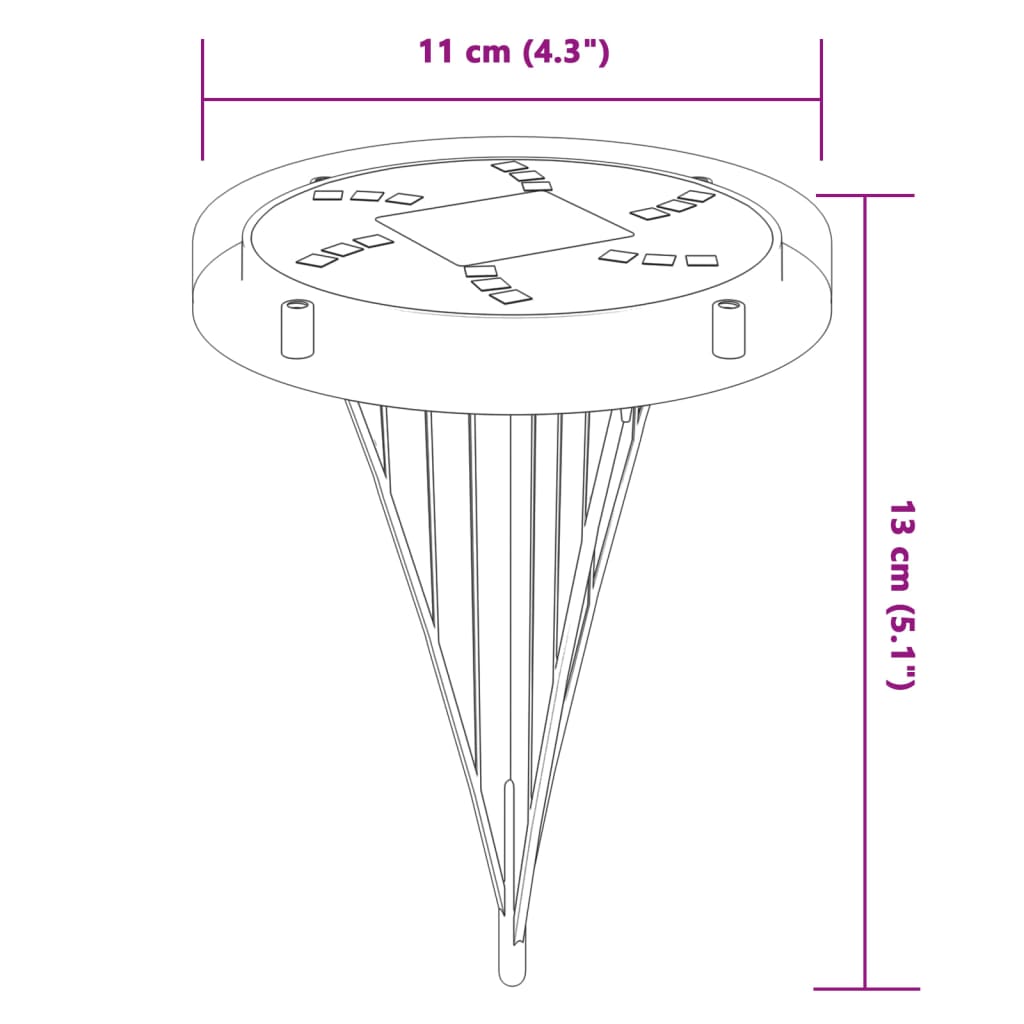 vidaXL Grondlampen 4 st solar met grondpennen warmwit