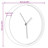vidaXL Wandklok Ø25,5 cm polystyreen en glas roze
