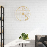 vidaXL Wandklok Ø50 cm ijzer zwart