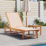 vidaXL Sun Loungers 2 pcs with Table Solid Acacia Wood and Textilene