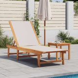 vidaXL Sun Loungers 2 pcs with Table Solid Acacia Wood and Textilene
