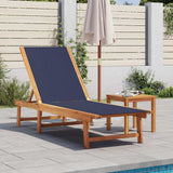vidaXL Sun Loungers 2 pcs with Table Solid Acacia Wood and Textilene