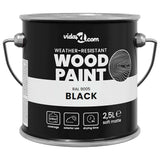 vidaXL Houtverf Zwart 2,5 L Wandprint
