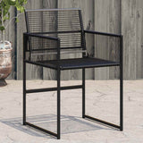 vidaXL Tuinstoelen 4 st met kussens poly rattan zwart