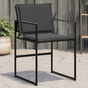 vidaXL Tuinstoelen 4 st met kussens staal en textileen zwart