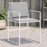 vidaXL Tuinstoelen 4 st met kussens staal en textileen zwart