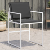 vidaXL Tuinstoelen 4 st met kussens staal en textileen zwart