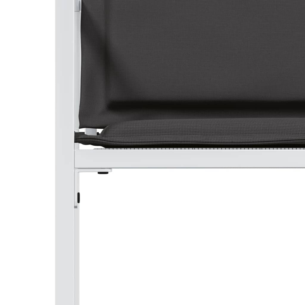 vidaXL Tuinstoelen 4 st met kussens staal en textileen zwart