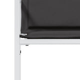 vidaXL Tuinstoelen 4 st met kussens staal en textileen zwart