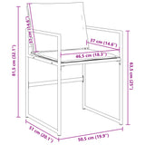 vidaXL Tuinstoelen 4 st met kussens staal en textileen zwart