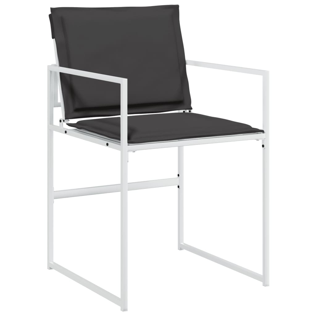 vidaXL Tuinstoelen 4 st met kussens staal en textileen zwart