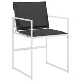vidaXL Tuinstoelen 4 st met kussens staal en textileen zwart