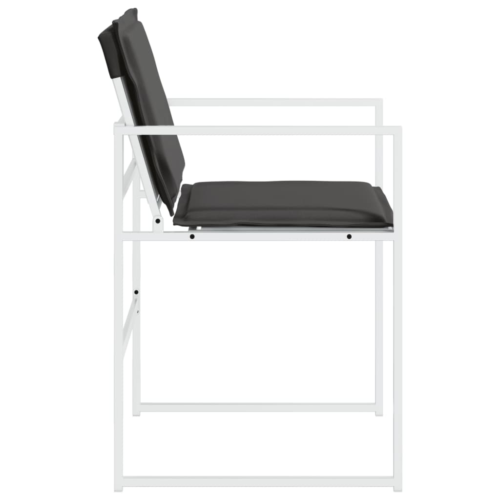vidaXL Tuinstoelen 4 st met kussens staal en textileen zwart
